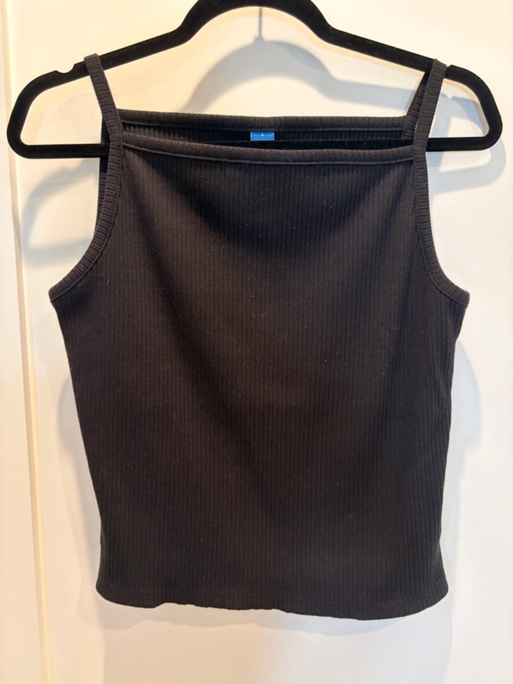 Old Navy Black Ribbed Square-Neck Tank